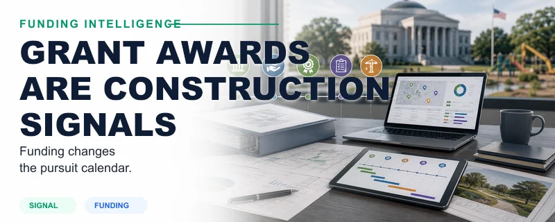 Public-sector grant award documents connected to future construction project scope and timeline